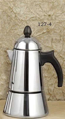 GROSCHE Milano Steel Stainless Steel Stovetop Espresso Maker Moka Pot 6  Espresso Cup size 9.3oz, Black