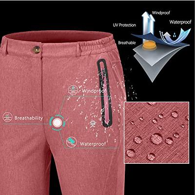 Rdruko Women's Hiking Pants Water-Resistant Quick Dry Outdoor Fishing  Walking Athletic Pants(Red, US XXL)