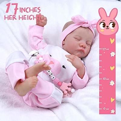 Reborn Baby Dolls 17 inch Realistic Newborn Baby Dolls Poseable Real Life  Baby Dolls Girl for Age 3 + 