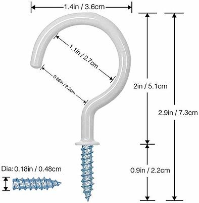 WaterLuu 20 Pack 2.9 Inch Ceiling Hooks,Plant Hooks, Vinyl Coated