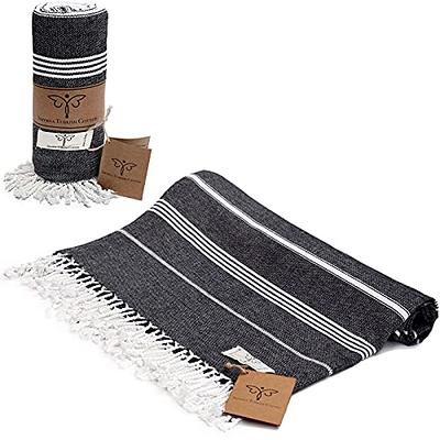LANE LINEN 100% Cotton Beach Towel with Bag 2 Piece Towels Oversized  39x71 Pool Absorbent Extra Large Quick Dry Sand Travel Towel - Stripe