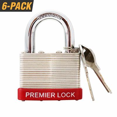 Premier Lock 2-5/8 in. Premier Solid Steel Commercial Gate Keyed Padlock with Long Shackle and 3 Keys, Silver