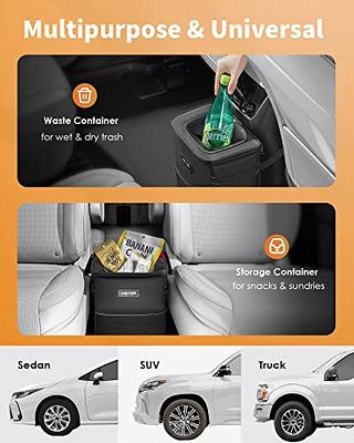 HOTOR Car Trash Can with Lid and Storage Pockets, 100% Leak-Proof