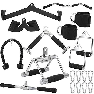 Lenwen 12 Pcs Gym Cable Attachment LAT Pull Down Bars Triceps Press Down  Cable Machine Attachment Weight Machine Accessories for Home Weight Workout