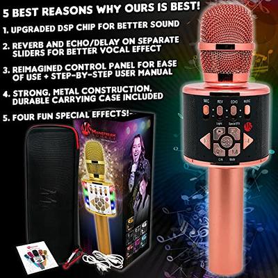 Portable Wireless Bluetooth Karaoke Microphone Holiday Gifts Rose Gold