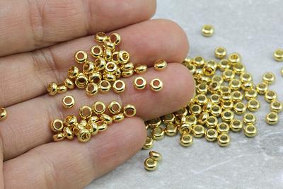 4mm / 6mm 24K Gold Filled Beads. Gold Spacer Beads, Gold Spacer