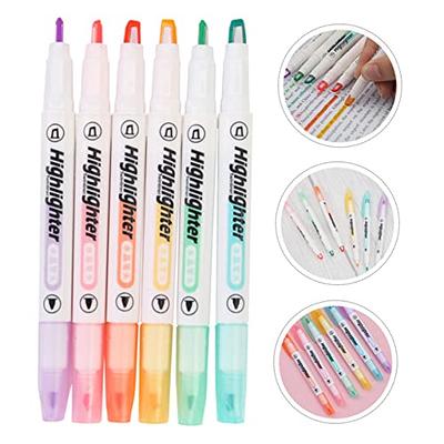 STOBOK Pastel Marker 6pcs Highlighter Fluorescent Pens Markers s