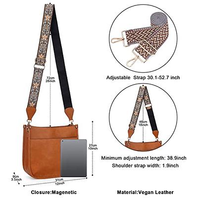 CAITINA Crossbody Bag Women Vegan Leather Hobo Handbag Trendy Crossbody  Shoulder Bag Purses for Women with 2 Adjustable Straps 
