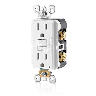 Leviton GFCI Outlet with Guidelight, 15 Amp, Self Test, Tamper-Resistant  with LED Indicator Light, Replaces Plugged in Night Light, GFNL1-W, White