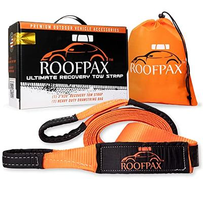  RHINO USA Recovery Tow Strap 3 x 20ft - Lab Tested 31,518lb  Break Strength - Heavy Duty Draw String Bag Included - Triple Reinforced  Loop End to Ensure Peace of Mind 