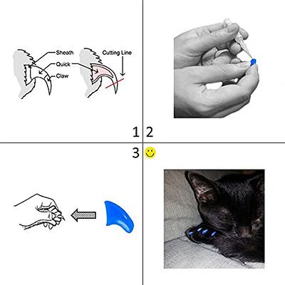 Kitty Caps Nail Caps for Cats | Safe, Stylish & Humane Alternative to  Declawing | Stops Snags and Scratches, Small (6-8 lbs), Black with Gray  Tips 