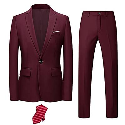 OppoSuits Blazing Burgundy Two-Piece Suit with Tie