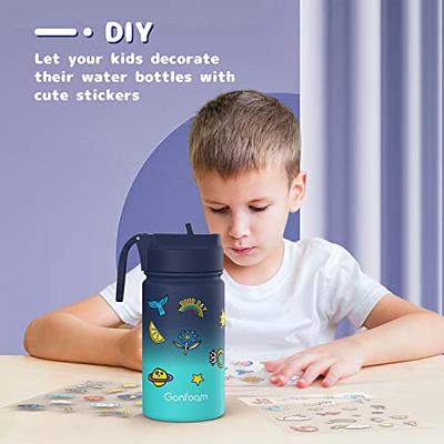 Hydrapeak Mini 14oz Kids Water Bottle with Straw Lid Insulated