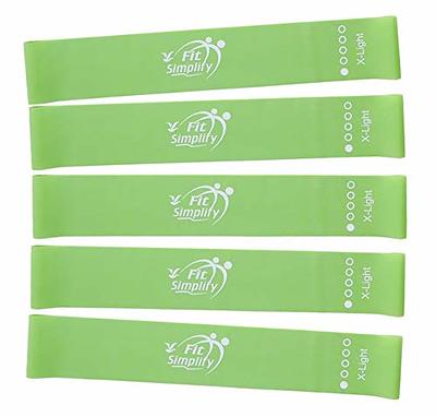 Fit Simplify Resistance Loop Exercise Bands with Instruction Guide and  Carry Bag, Set of 5