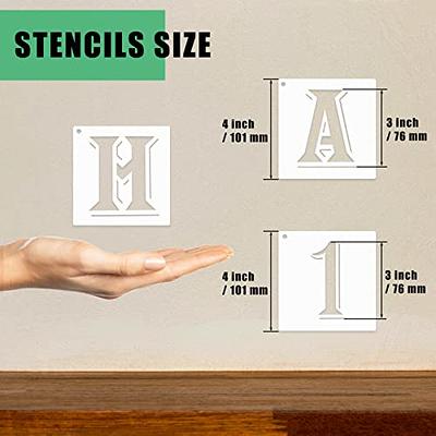 Eage Alphabet Letter Stencils 1 inch, 68 Pcs Reusable Plastic Letter Number Symbol Stencil Kit for Painting on Wood, Wall, Fabri