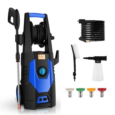 2150 Max PSI 2.6 GPM Electric High Pressure Washer with 4 Nozzles Foam Cannon for Cars,Powerful Electric Power Car Washer with Hose Reel&Soap Tank