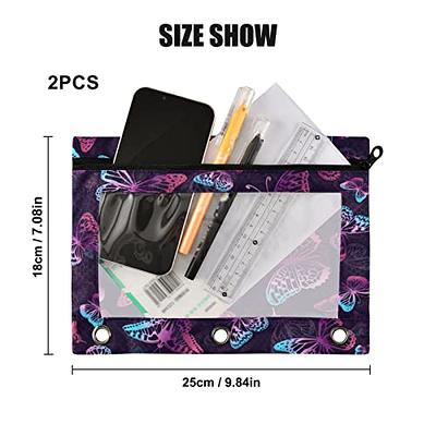  Sooez Pencil Pouch for 3 Ring Binder, 2 Pack Binder