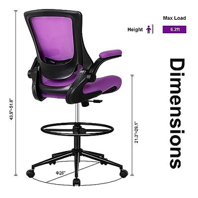 Ergonomic Office Chair With Foot Rest, Lumbar Support With Flip-Up