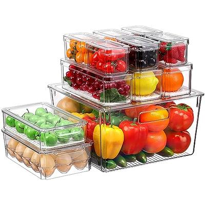 Pure Future Fridge Organizer Stackable Refrigerator Organizer Bins with Dry  Food Containers with Lids for Kitchen Pantry Organization and Storage and  Food, Drinks, Fruits, Vegetable (Set of 12) - Yahoo Shopping