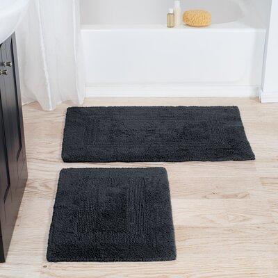 SUSSEXHOME Toilet Mat Set Gray, 2-Piece Cotton Bathroom Contour