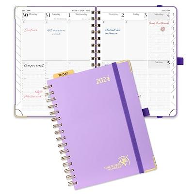 Lavander Classy 2024 Week To View Diary | January 2024 - December 2024 |  2024 Weekly Planner | Planner With Tabs & Pocket | 2024 Diary | Cute Planner