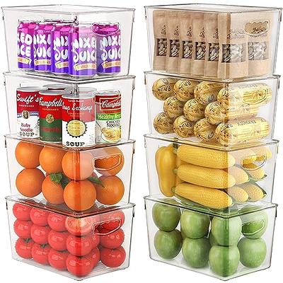 Plastic Storage Bins Stackable Clear Pantry Organizer Box