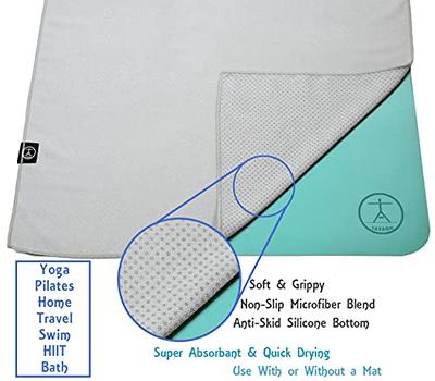 Heathyoga Hot Yoga Towel Non Slip, Microfiber Non Slip Yoga Mat Towel,  Exclusive Corner Pockets Design, Dual-Grip, Sweat Absorbent, Perfect for  Hot