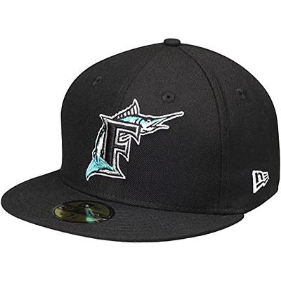 Miami Marlins New Era Cooperstown Collection Logo 59FIFTY Fitted Hat - Black
