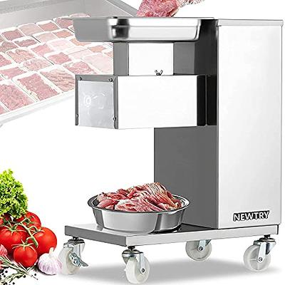  OSTBA Meat Slicer with Two Removable Stainless Steel  Blades&Food Tray, 0-23mm Adjustable Thickness Meat Slicer for Home,  Die-Cast Deli Food Slicer Easily Cut Meat, Cheese, Bread, Easy to Clean,  160W: Home