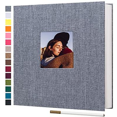 Vienrose Large Photo Album Self Adhesive for 4x6 8x10 Pictures Linen  Scrapbook Album DIY 40 Blank Pages with A Metallic Pen