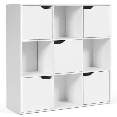 Costway Kids 2-Shelf Bookcase 5-Cube Wood Toy Storage Cabinet Organizer  White