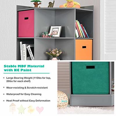 Wood Frame Organizer Toy Storage Shelf with 9 Removable Bins for