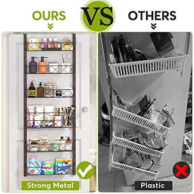 1Easylife Over Door Pantry Organizer, 6-Tier Pantry Rack with Adjustable  Baskets and Detachable Frames, White Acrylic Pantry Door Organizers and