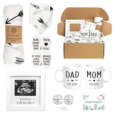 Pregnancy Gifts for New Parents Est 2024- New Mom Gifts Basket for  Pregnancy Announcement, Baby Shower - Mom & Dad Mugs, Decision Coin,  Ultrasound Frame, Swaddle Blanket, Bib, Socks - Yahoo Shopping