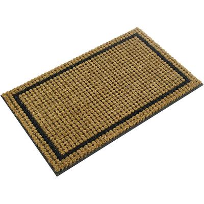 Embossed Door Mat Natural Coco Coir Non-slip Doormat for Home