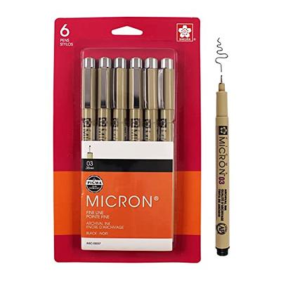 Micro-Pen Fineliner Ink Pens, 12 Pack Black Micro Fine Point