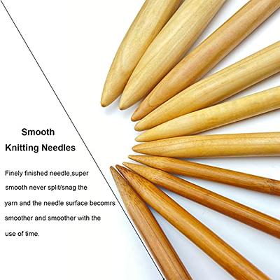 Weabetfu Large Size Bamboo Knitting Needle Straight Single Pointed