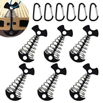 Deck Anchor Pegs,6Pcs Aluminium Alloy Fishbone Tent Stakes Pegs with  Carabiners Clips,Windproof Deck Plank Board Tent Pegs Cord with Spring Rope  Buckle,Adjuster Tensioner Set for Camping Hiking - Yahoo Shopping
