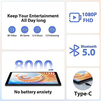 2024 Android 12 Tablet, 10.4 inch 2K FHD Tableta, 8GB RAM 128GB Storage 1TB  Expand, Octa-Core CPU Tablet PC, 2000*1200 IPS, 13MP Rear+8MP Front Camera,  6000mAh Battery Computer Tablets PC with Case