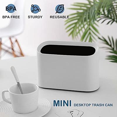 SUNTEREST Mini Desktop Trash Can, 1.5L Capacity, Polypropylene Material,  White Color, Ideal for Desks, Kitchens, Bedside Tables - Yahoo Shopping
