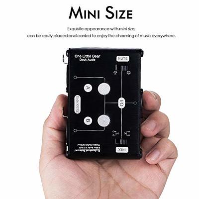 JUST MIXER Audio Mixer - Battery/USB Powered Portable Pocket Audio Mixer w/  3 Stereo Channels (3.5mm) Plus On/Off Switch/Orange