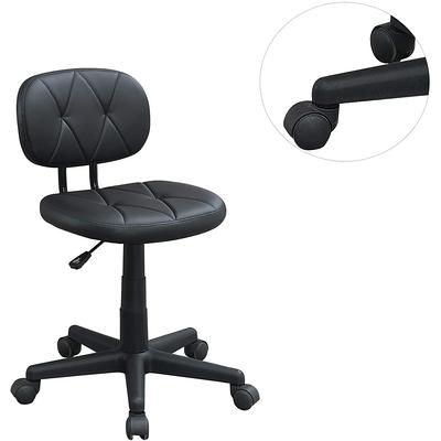 XIZZI Dark Brown Office Chair Traditional Ergonomic Adjustable Height Swivel Upholstered Task Chair | QZ301