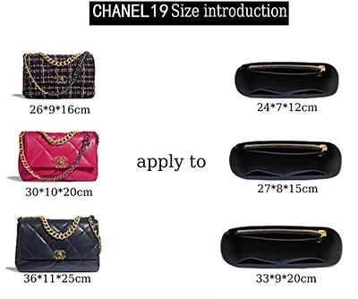 Lckaey Purse Organizer Insert for Chanel 19 Small bag Organizer with Side  Zipper Pocket black 1016 24 * 7 * 12cm - Yahoo Shopping