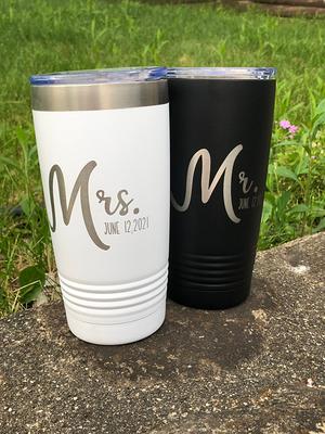 Mr and Mrs Epoxy Tumbler Set Bridal Gifts Newly Wed -   Wedding  tumbler cups, Wedding tumblers, Custom tumbler cups