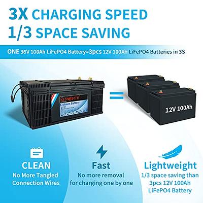 36V 100Ah Lithium LiFePO4 Battery for RV,Solar,Camping,Marine,Backup Power