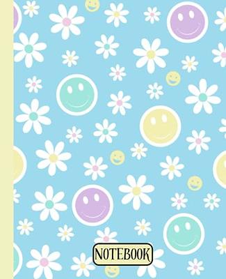 Notebook: Preppy Smiley Face Aesthetic, Cute Composition for Teen Girls  College Ruled, Lined Paper Note Book Journal, Pastel Purple