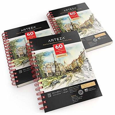 Arteza Sketchbooks (3-Pack) and 12 Graphite Pencils Set Sketching