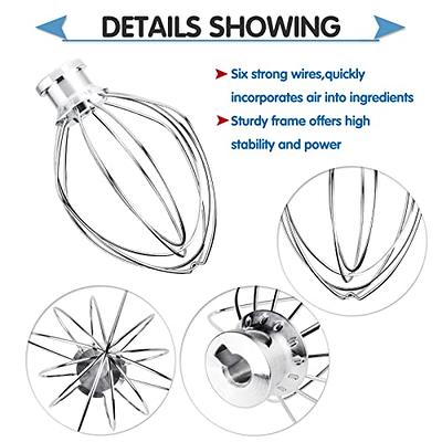 6-Wire Whip Attachment for KitchenAid 3.5 Quart Tilt-Head Stand Mixer  KSM3311 and KSM3316, Egg Cream Stirrer, Cake Mayonnaise Whisk, 3.5-Qt Whisk