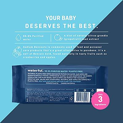 WaterWipes Plastic-Free Original 99.9% Water Based Baby Wipes,  Fragrance-Free for Sensitive Skin, 540 Count (9 Packs) 