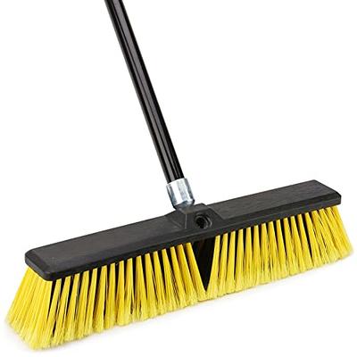 Outdoor Broom with Handle Stiff Yard Garden Hard Brush for Sweeping